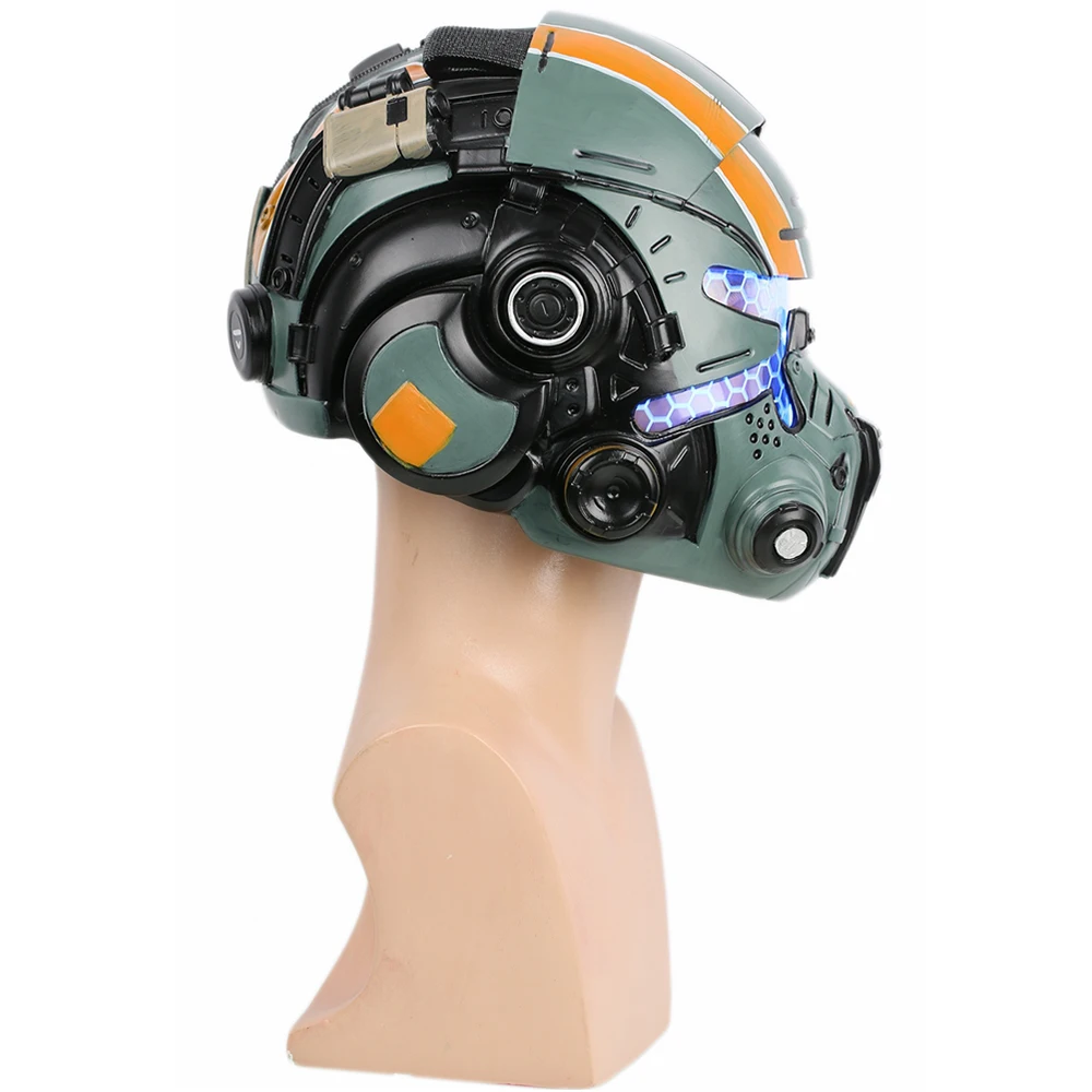 XCOSER Titanfall 2 Jack Cooper Cosplay Helmet Game Full Head Resin Mask With LED Light Costume Props Halloween Adults