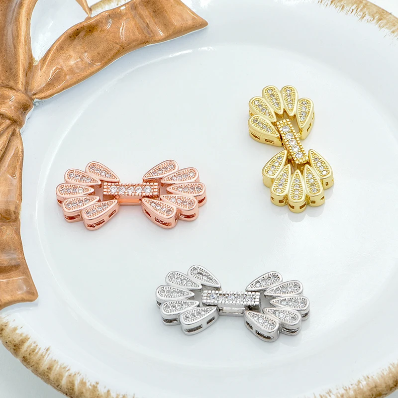 Accessories for Jewelry Zircon Flower Clasps Buckles  For Bracelets necklaces Jewelry Findings