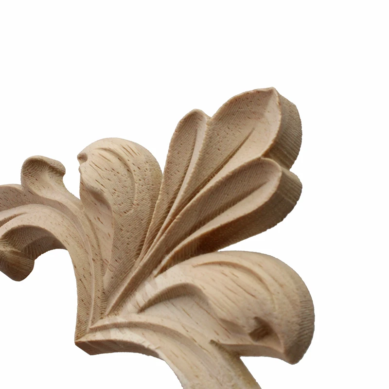 Runbazef European Solid Wood Decoration Appliques Carved Corner Flower Door Furniture Accessories Decals Wooden Home Decor