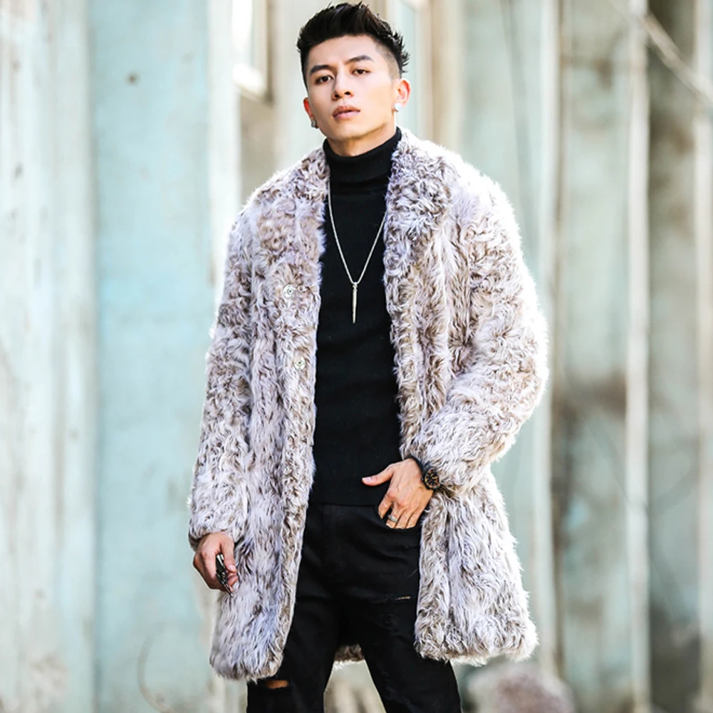 Men's B3 Shearling Jacket Coat Men's Long Coat Men's Winter Warm Jacket