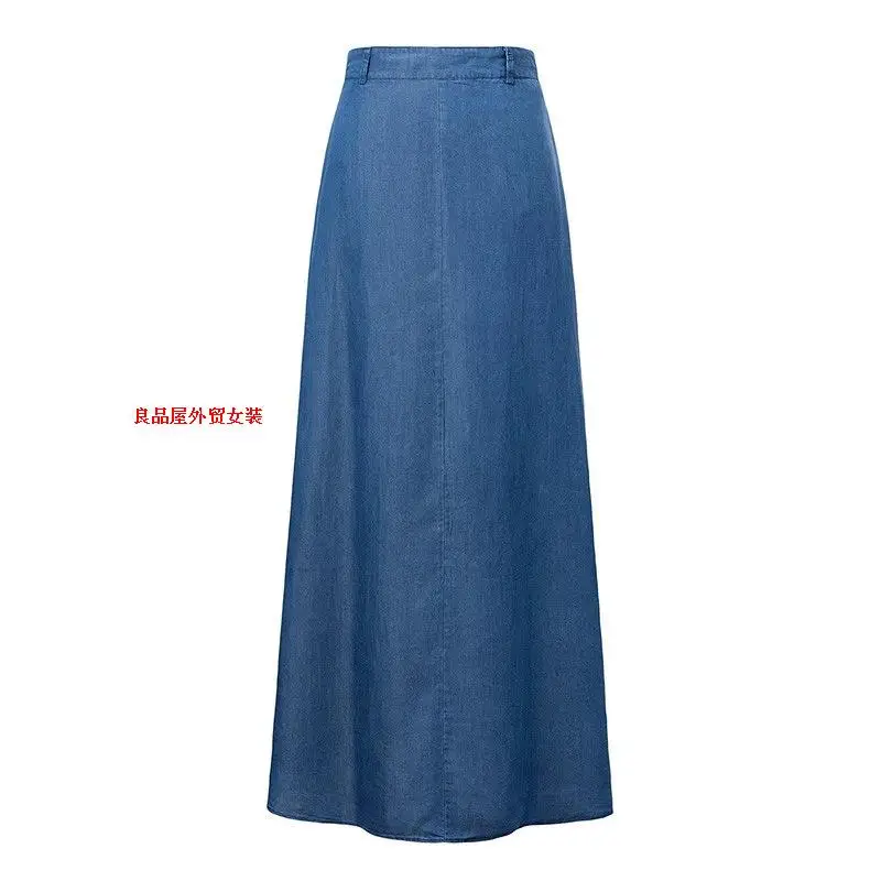 Free Shipping Fashion Women Denim Jeans Skirt Casual  A-line Long Floor Length European Style Skirts Elegant Summer And Spring