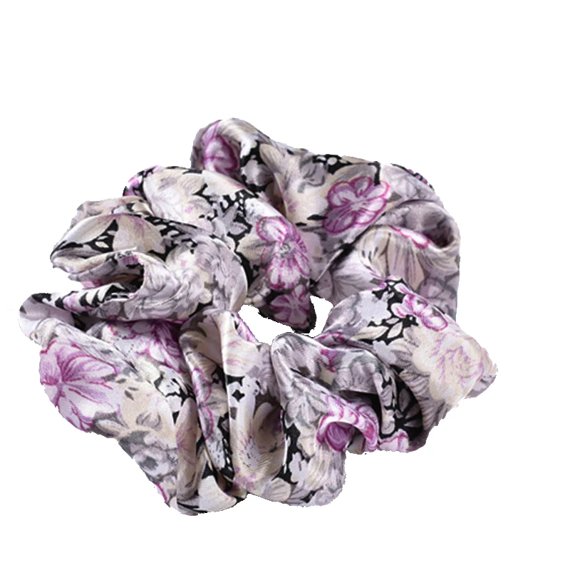 LOVINGSHA 5Pcs/Lot Printting Flower Design Women Scrunchies  19 Colors Women Hair Tie Ponytail Hair Accessories FC007