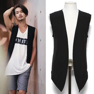 

S-6XL 2024 Men's Slim Fashion Costume Korean Hair Stylist DJ DS Summer Casual Vest Plus Size Clothing Singer Costumes