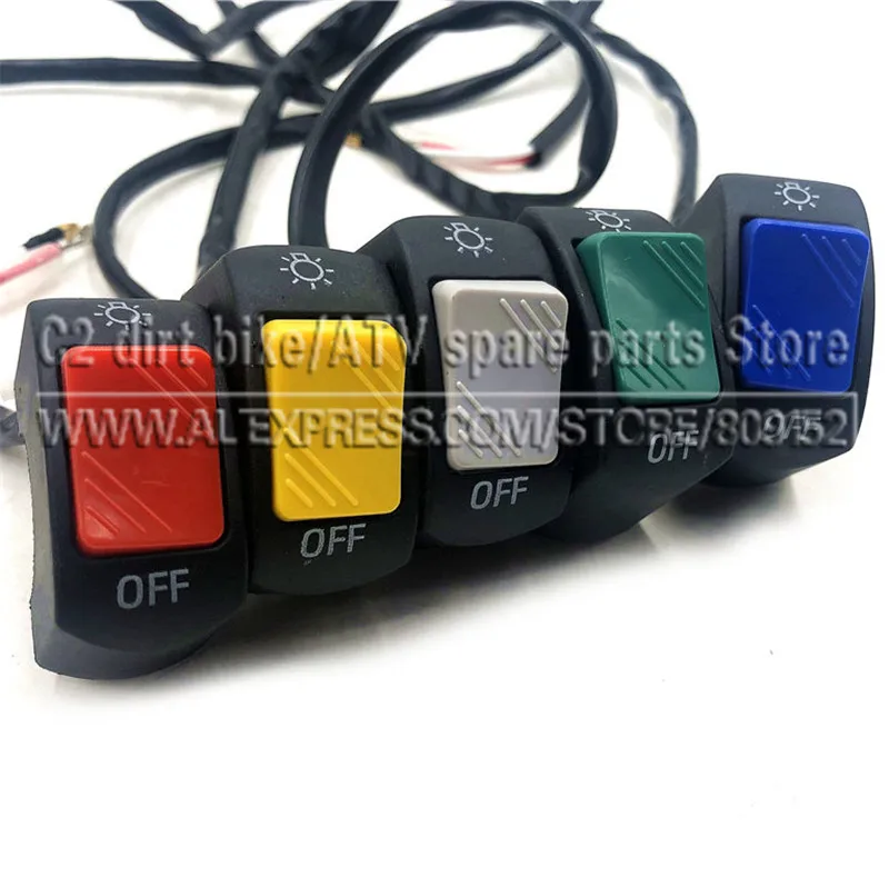 1pc 12V 7/8in Motorcycle Handlebar On/Off Switch for LED Headlight Fog Head Lamp Eye Light Car Styling Switch