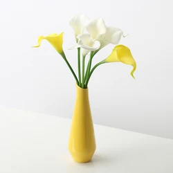Yellow Porcelain Vase for Wedding Room Decor, Jardiniere, Dining Table Furnishings, Flower Plant Stand, Fashion