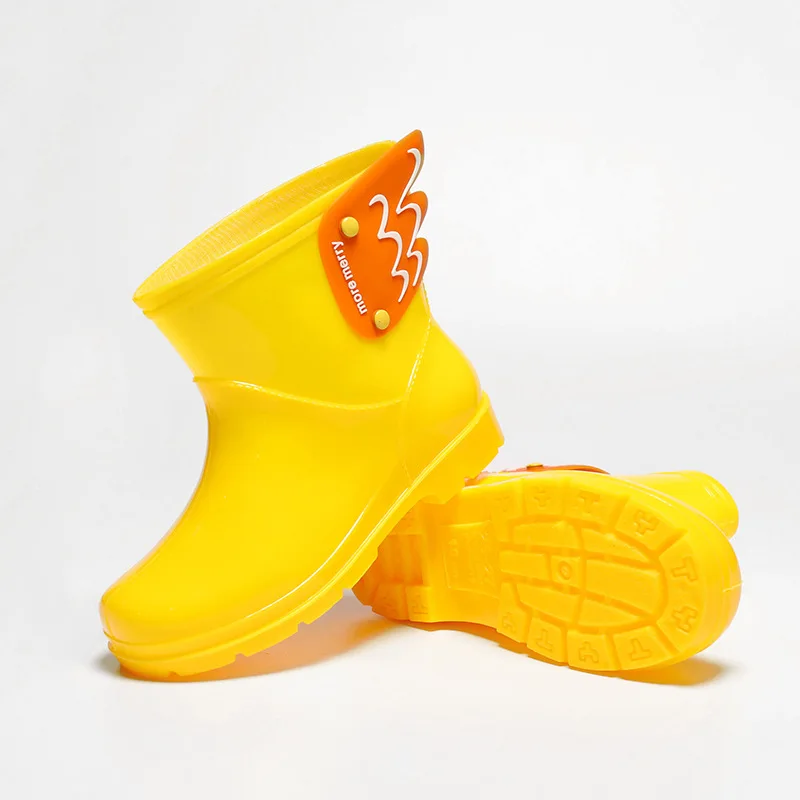 Kids Wing Rainboots Classic Children's Shoes PVC Rubber Kids Baby Cartoon Shoes Children's Water Shoes Waterproof Rain Boots