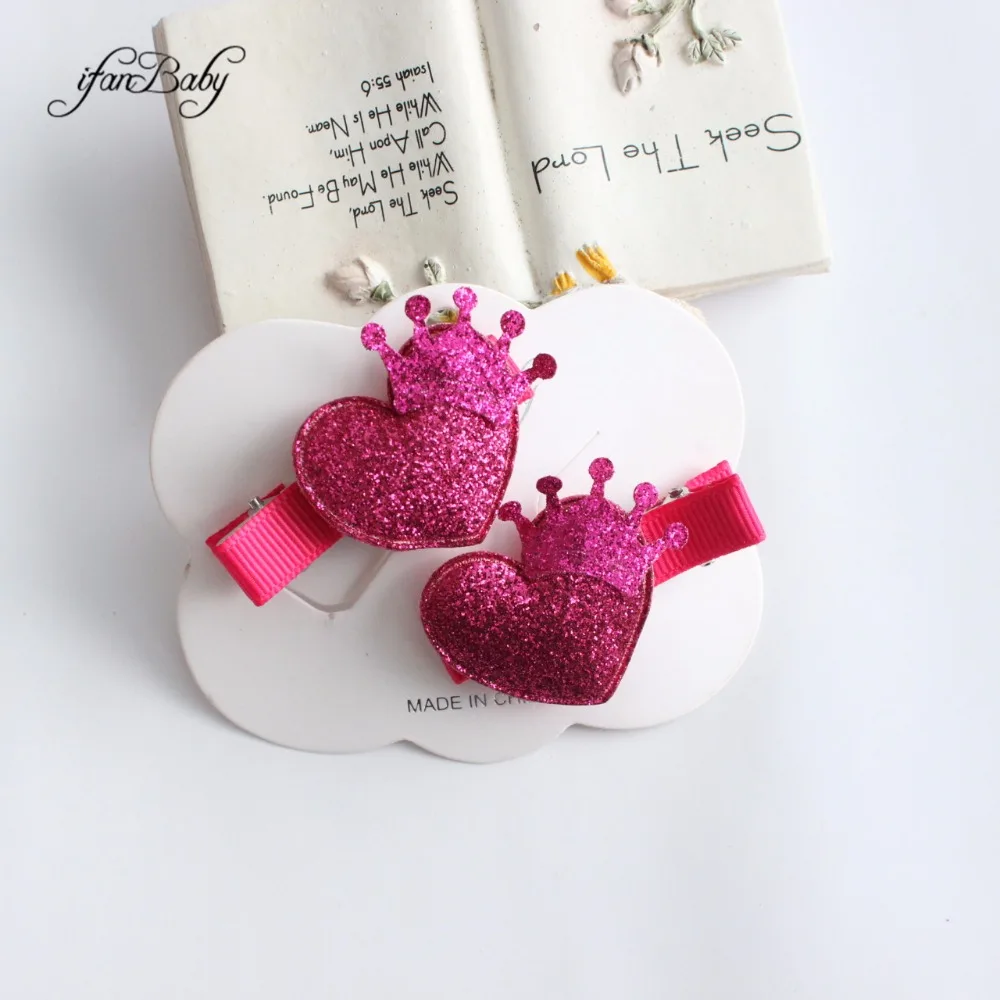 Cute heart bear hair pins,Girl flower clips ,hair clip