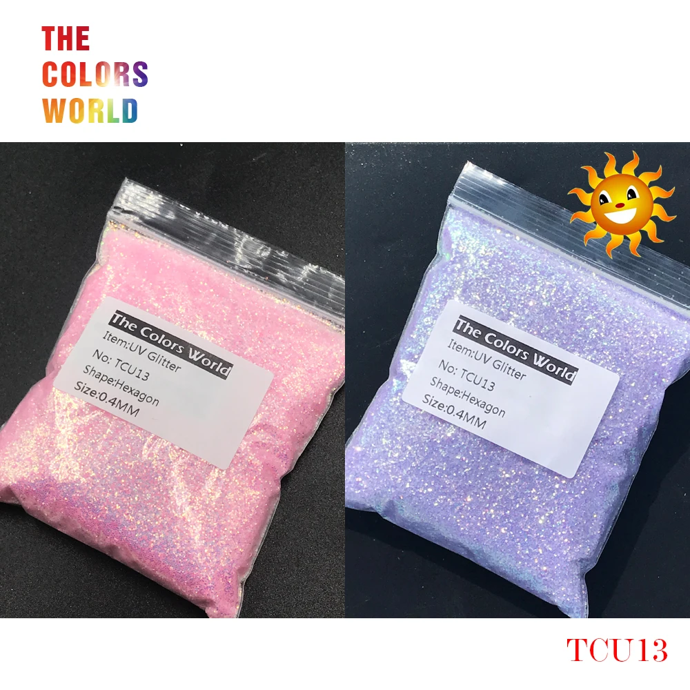 TCT-251  UV Glitter ultraviolet Light Hexagon Shape 0.4MM Nail Glitter Nail Decorations Nail Gel Makeup Facepaint DIY Accessorie