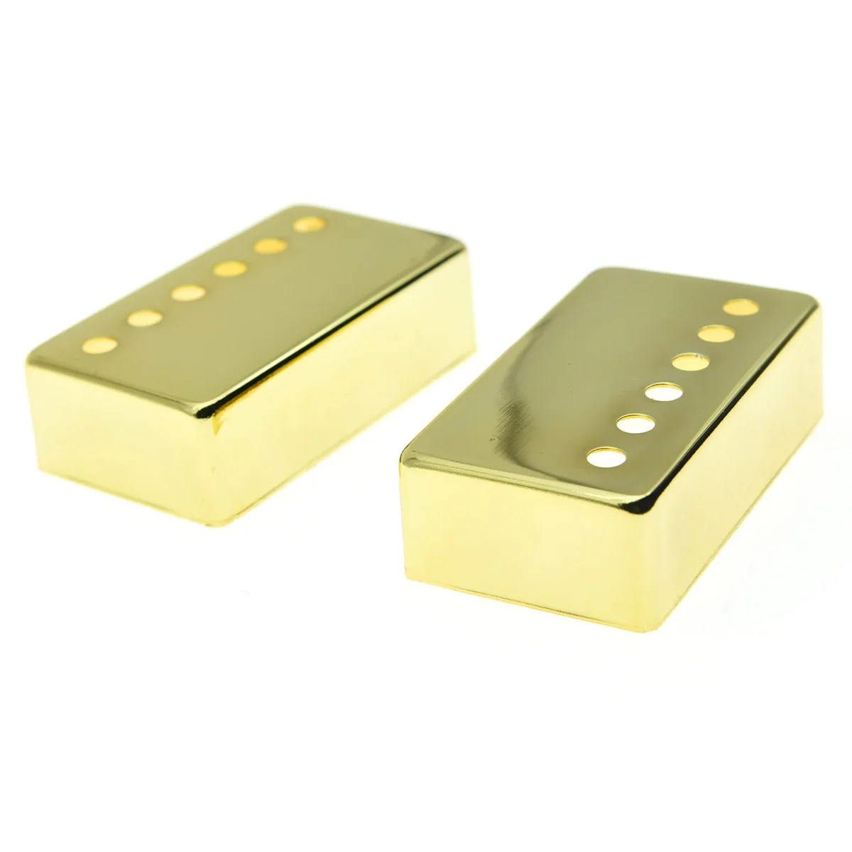 2x Humbucker Guitar Pickup Cover Brass Humbucker Pickup Covers 49.2/52mm Pole Spacing for most Gibson Les Paul Chrome/Black/Gold