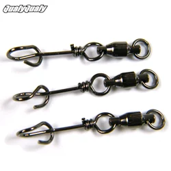 30pcs Fishing Swivels With Clip Snaps Clamp Buckle #1-#4 Ball Bearing Stainless Steel Fishing Swivel Connector
