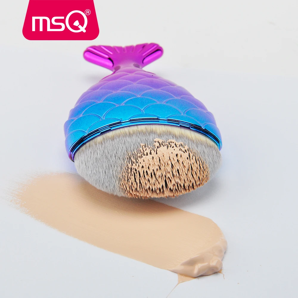 MSQ Nàng Tiên Cá Nền Cọ Trang Điểm Cá Hình Phối Blusher Mỹ Phẩm Bộ Dụng Cụ Đuôi Cá Đáy Viền Bàn Chải