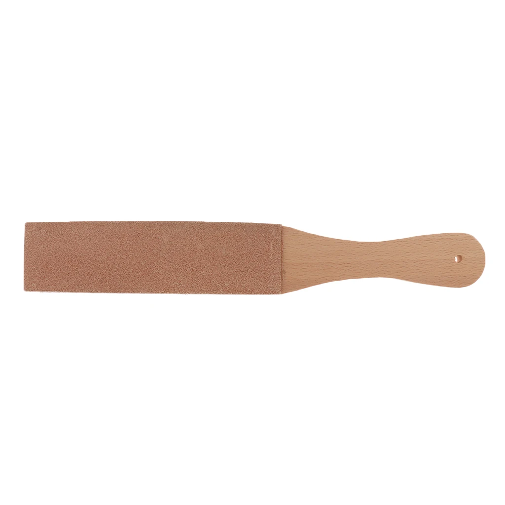 Wooden Handle Leather Sharpening Strop Razors Polishing Board For Home Tools