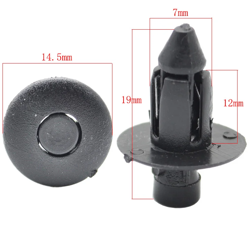 100 Pcs Car Fastener fit 7mm Dia Hole Black Push Retainer Rivets Clips for Toyota Automobile Door Bumper Fender Cover Trim Clip