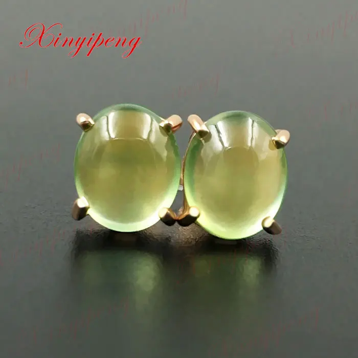 

18 k rose gold with natural grape stone earrings earrings Color jewelry
