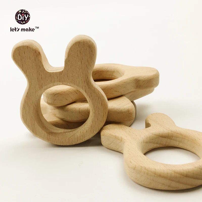 

Let's make Teething Personal Toy Rabbit Beech Wood 20pc Baby Teether Waldorf Toy-Baby Teether Engraved Natural Eco Friendly