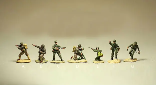 

super mini 1/72 Ultra-small soldier of World War II soldiers were model doll ornaments Wargames 7pcs/set