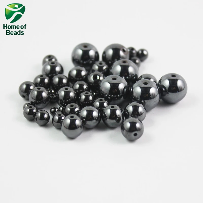 AAA Quality Hematite loose beads black 2 3 4 6 8 10 12 14mm (1 string/lot) For DIY Jewelry Making HLB1021