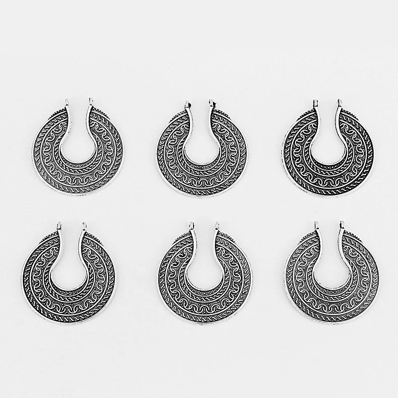 

6pcs Ethnic Hippy Boho Earring Charm Pendant DIY Jewellery Finding 40*36.5mm