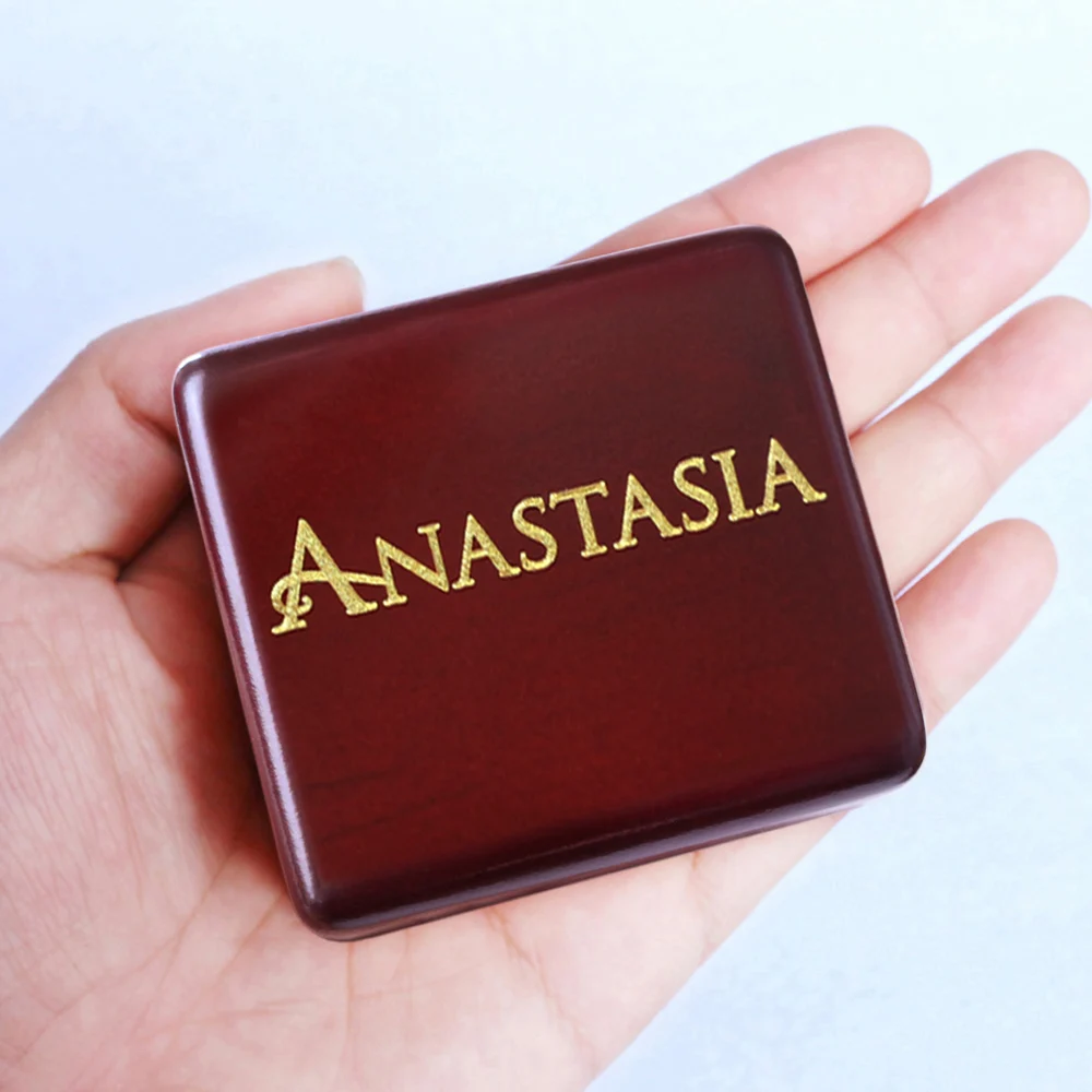 Handmade Wooden Anastasia Music Box Birthday Gift For Birthday special gifts for lovers, childrens Wine red