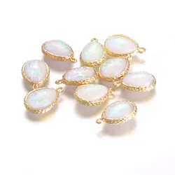 10PCS/Lot Tear Design Imitation Pearl Pendant Charms For Jewelry Making Diy Handmade Water Drop Pendants Copper Accessories