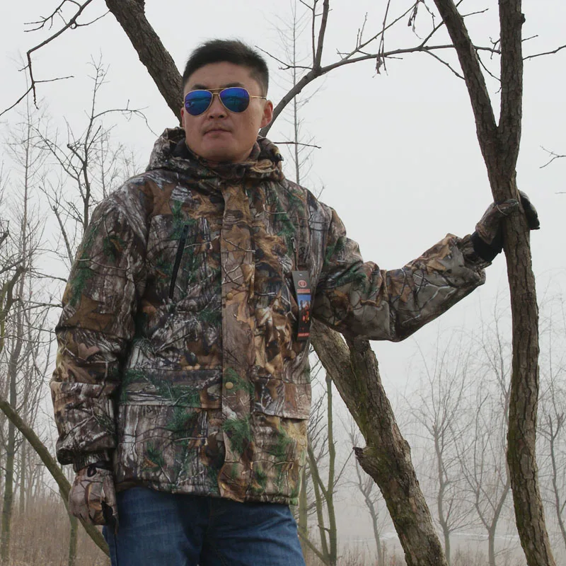 Autumn Winter Warm Fleece 3D Camouflage Hunting Jacket Ghillie Suit Tactical Hiking Fishing Clothes Men Waterproof Hooded Jacket