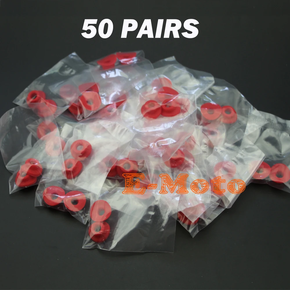 50 pairs SILICONE VALVE MOUTH WASHERS GASKET CR50 80 CR125/250R CRF250/450R 250X 450X YZF KLX RMZ MOTOCROSS ENDURO SUPERMOTO