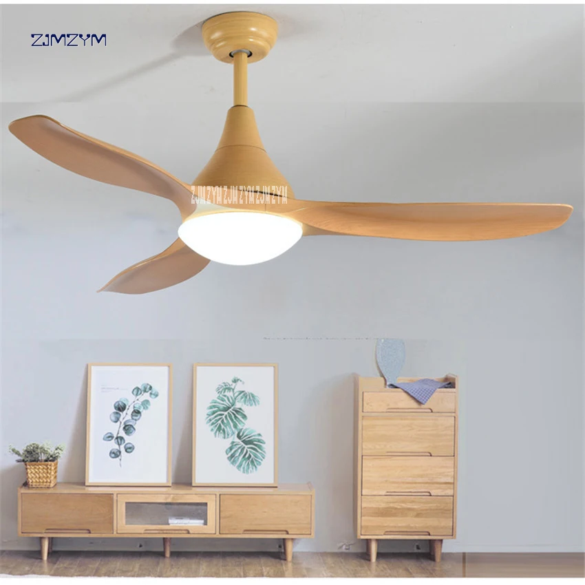 48 inch LED  24w Nordic mute ceiling fans with lights minimalist dining living room ceiling fan with remote control 52SW-1043