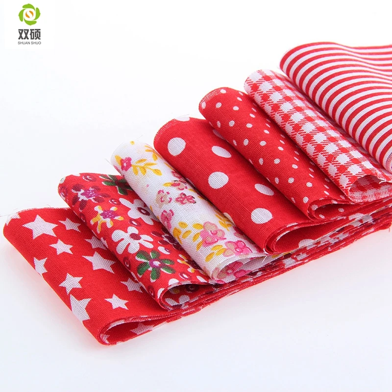 7pcs/lot red color Royal Brown Theme 100% Cotton Fabric Strips Quilting Jelly Roll Patchwork Crafts For DIY Sewing Toys 5*100CM