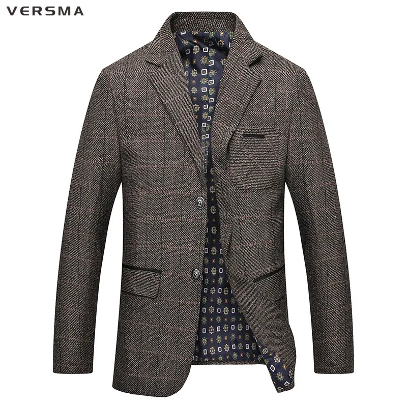 

VERSMA New Stripe Men Suit Blazer Jacket Terno Masculino Slim Fit Blazer Jacket Suits Blazers Party Wear Men Blazer Designs 3XL