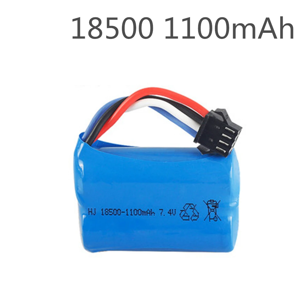Batterie Lipo améliorée 3.7V 1100mAh 18500, pour UDI 001 UDI001 Huanqi 960, bateau rapide télécommandé avec prise SM-4P