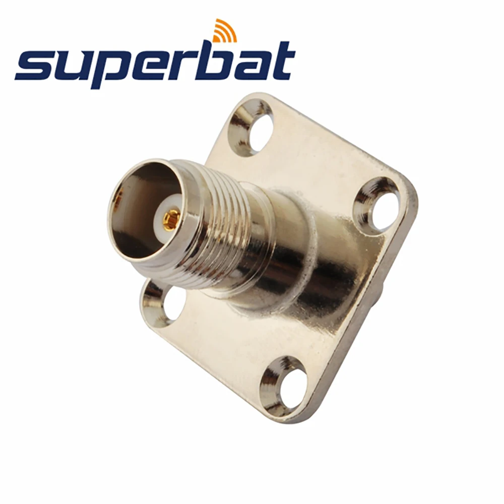 Superbat WiFi Adapter Connector SMA Female to TNC Jack 4 hole Panel Mount Straight RF Coaxial Connector