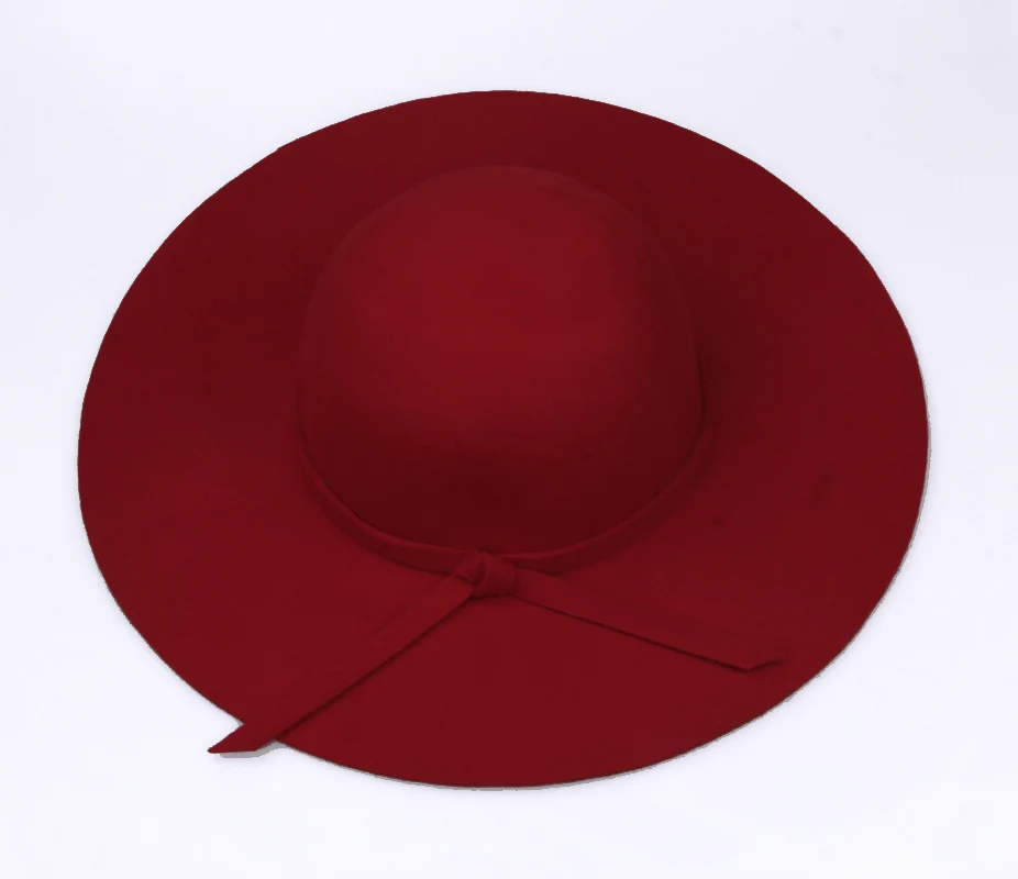 2017 New Hats for Women Vintage Wool Felt Crushable Wide Brim Cloche Floppy Top Caps