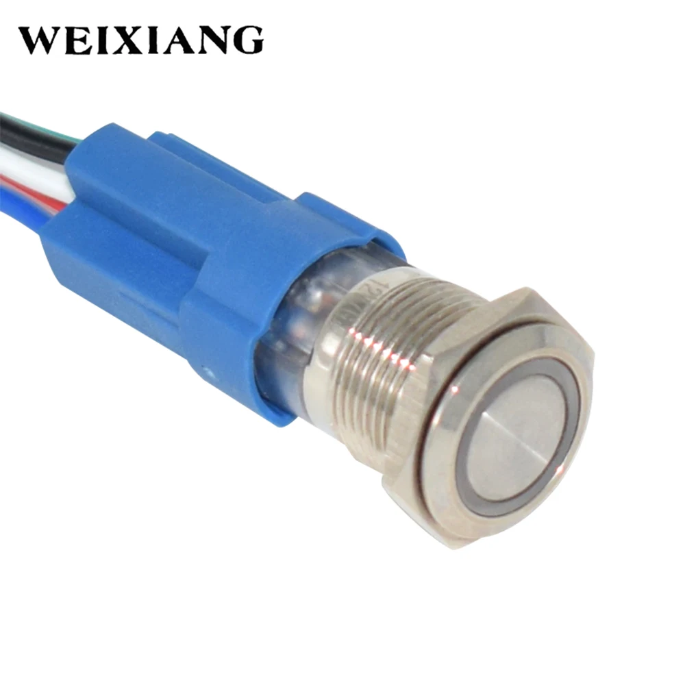 Aluminum Alloy Motorcycle Switch Button With Wire Harness For Headlight Fog Brake Light ON OFF Latching Action Button