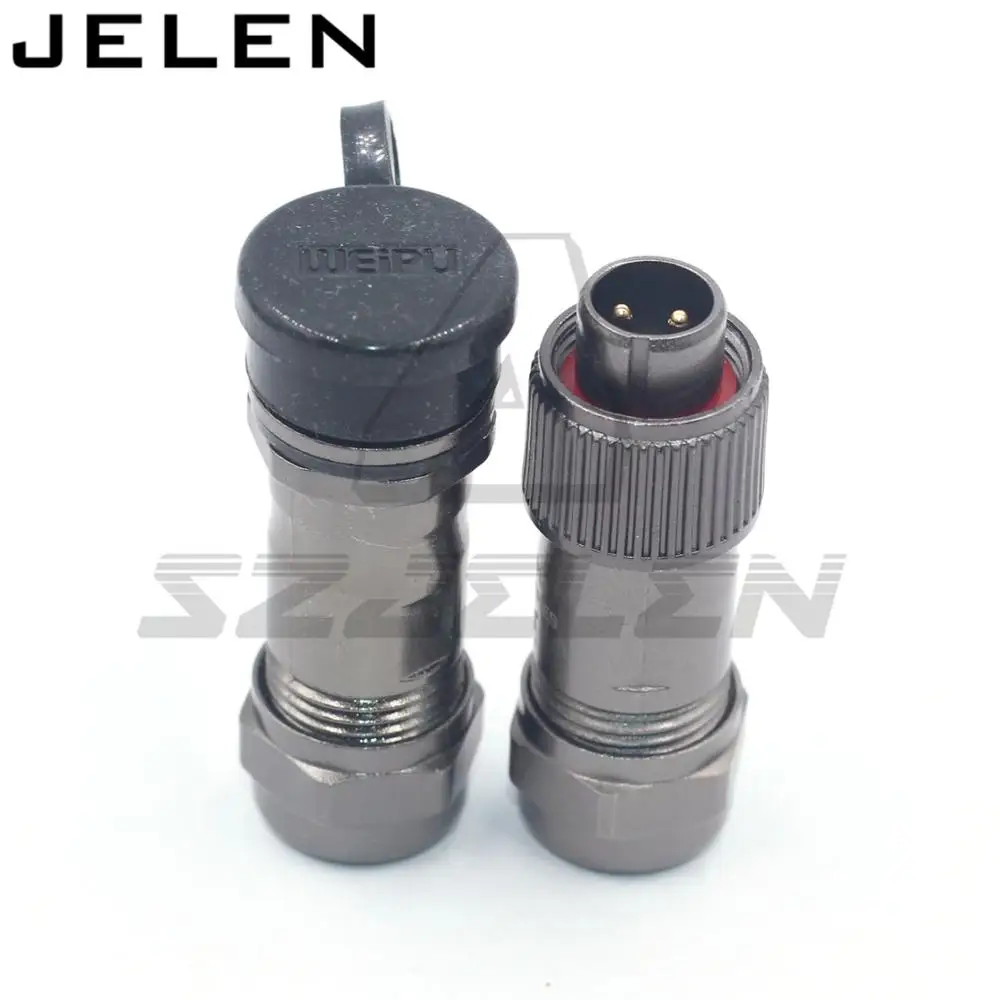 WEIPU ST12series 2 3 4 5 6 7 9pin metal waterproof connector plugs and sockets, IP68 waterproof male  female connectors