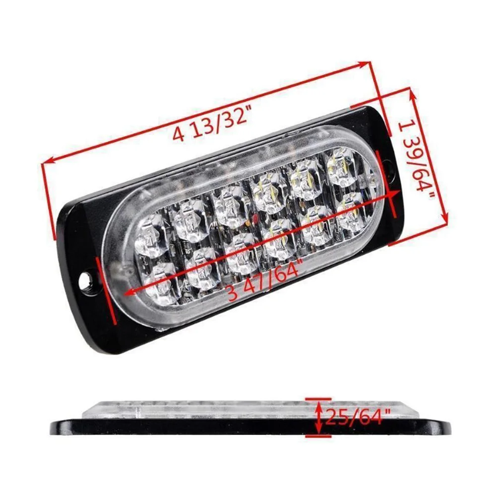 1 Pcs 36 W 12LED Flash Car Truck Emergency Hazard Warning Strobe 12-24 V LED Light Bar Blue Red Lamp Warning Light