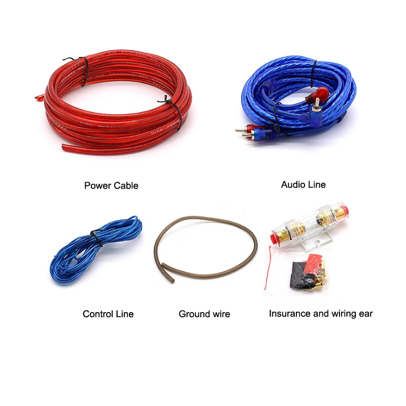 1 set Car Styling Power Amplifier Installation Line Kit Audio Speaker Subwoofer Wiring Kits Cable With Fuse Suit