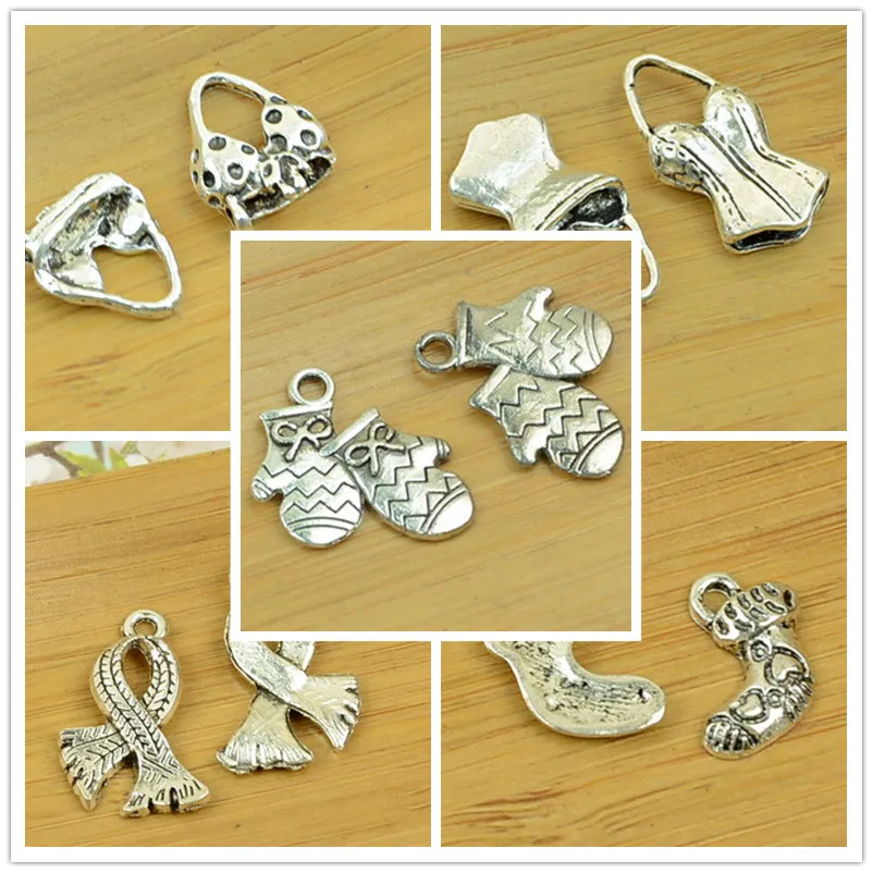 underwear/swimming suit/scarf/socks/gloves shape antique silver alloy charm DIY pendant vintage jewelry accessories findings hot