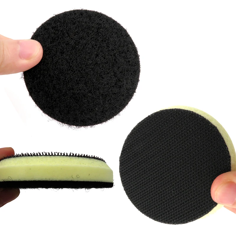 5 Pcs 3 Pollici 75 millimetri DELL'UNITÀ di elaborazione di Schiuma Smussatura Piastra di Interfaccia Gancio e Anello di Levigatrice Backing Pad Tampone Lucidatura Cuscino Pad per la Levigatura Pastiglie