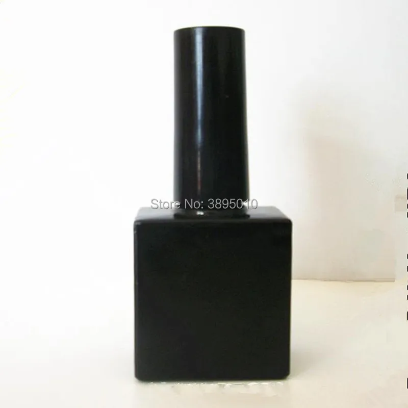 10ml Empty UV Black Nail Polish Bottle &Small Brush Nail Art Container Glass Nail Oil Bottles F293