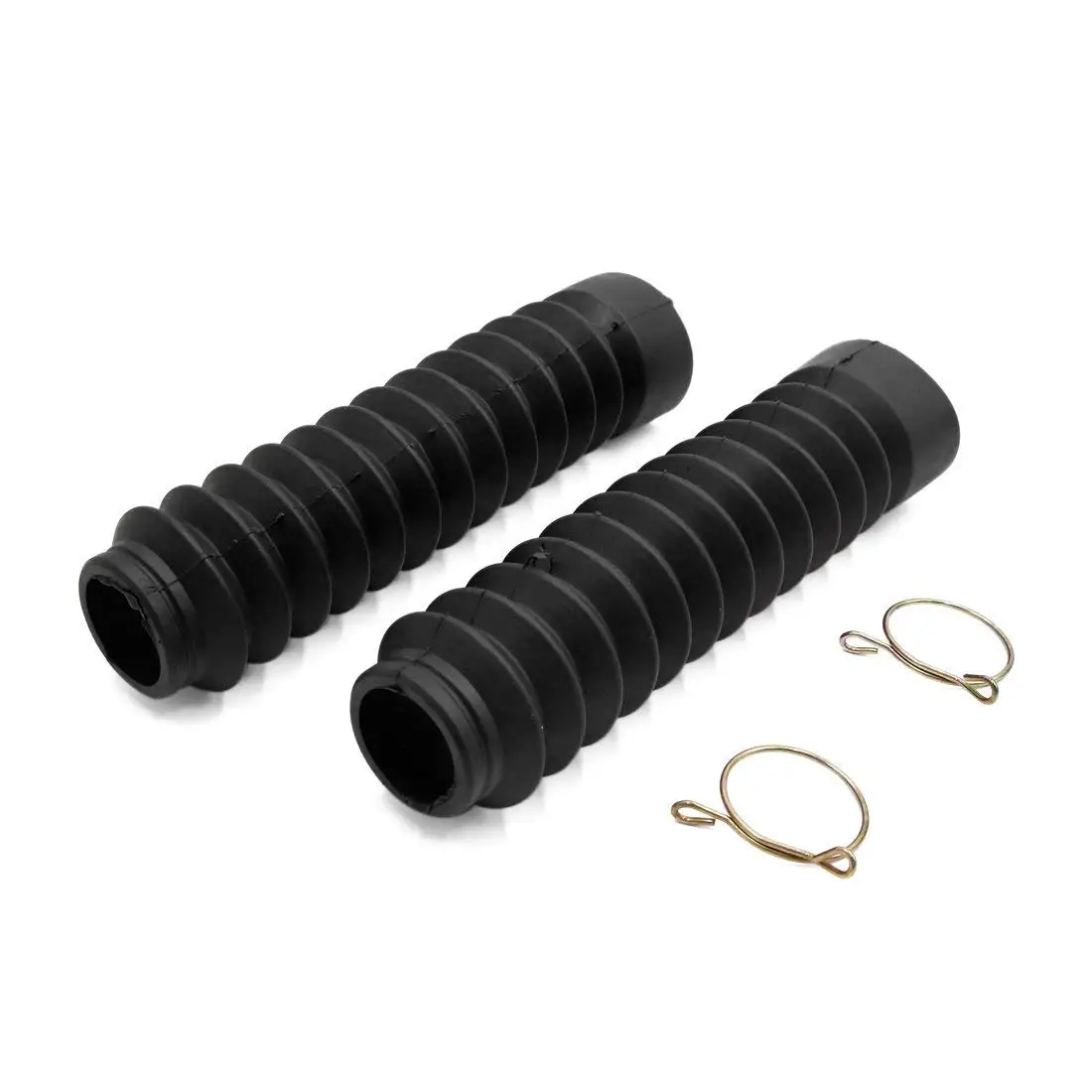 uxcell 2Pcs Black Rubber Motorcycle Front Fork Shock Absorber Dust Cover for GS125