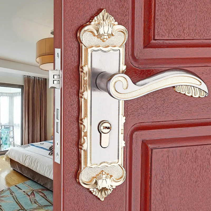 

European-style mechanical door locks in one forming interior wooden door bedroom door lock aluminum handle lock hardware locks