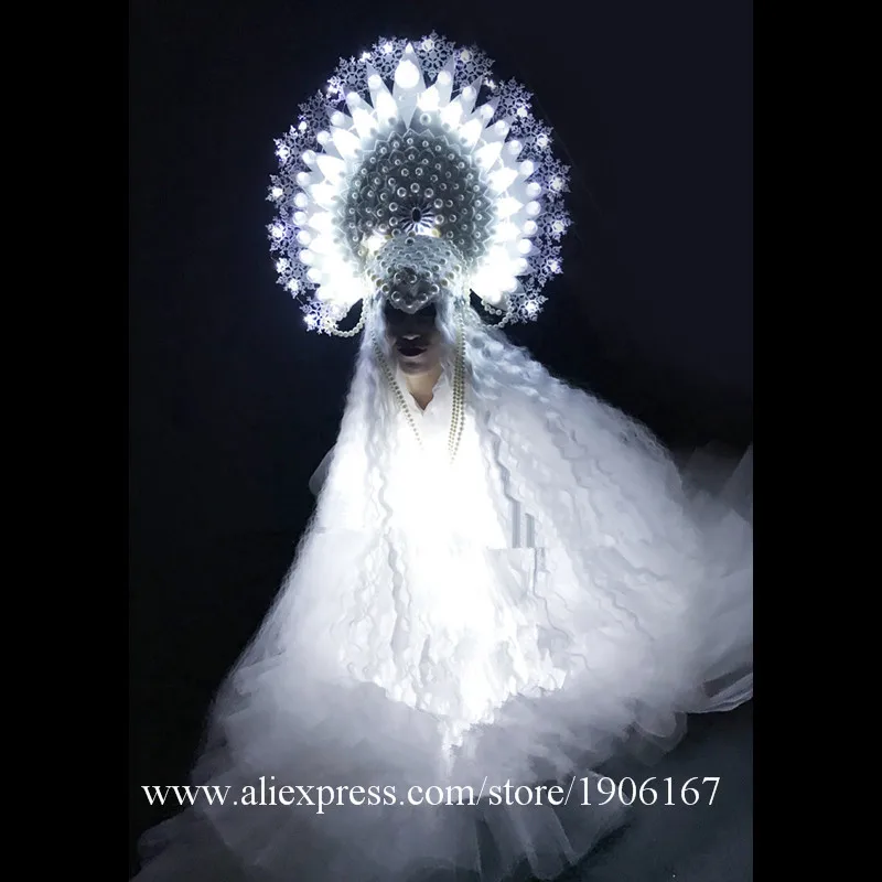 Led Sexy Lady Light Up Queen Party Dress Clothing Led Luminous Christmas Performance DJ Singer Cosplay Clothes Dance Suit