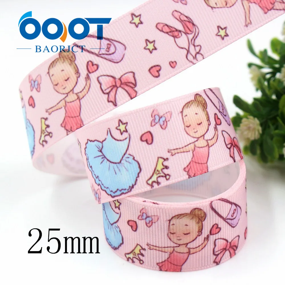 OOOT BAORJCT G-18815-947,25 mm 38 mm,10 yard Cartoon Ribbons Thermal transfer Printed grosgrain Wedding Accessories DIY material