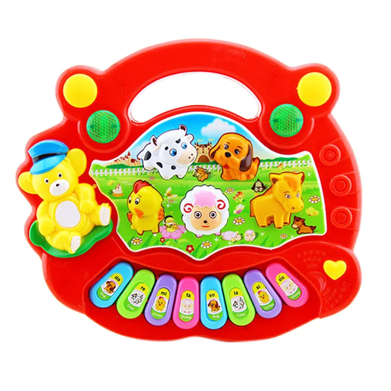 Cartoon Farm Animal Musical Toy 8 Tones Piano Baby Sleep Musical Toy Electronic Organ Chinese Storytelling Machine