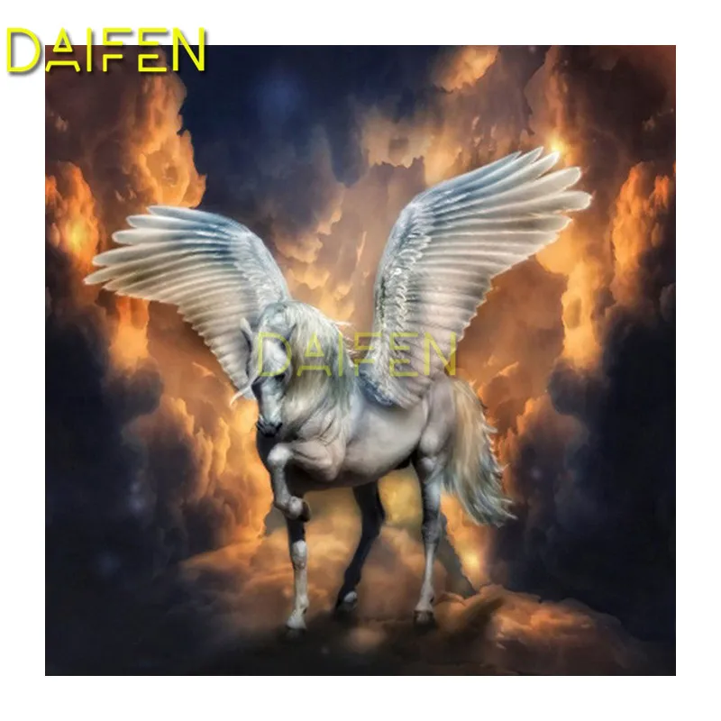 Full Square Diamond embroidery Cross stitch fly unicorn horse on fire wings Full Round Diamond mosaic DIY 3D Diamond painting