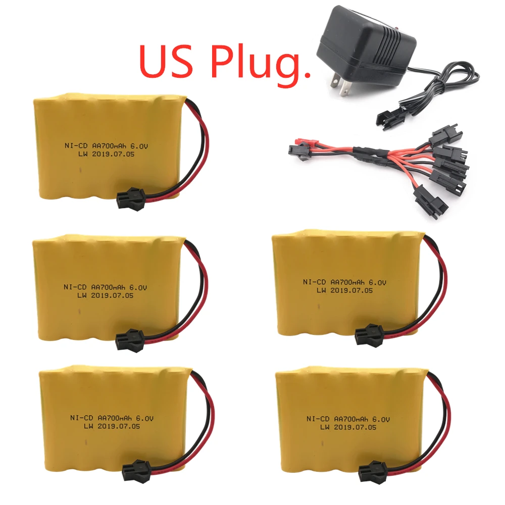 6V 700 mAh NI-CD AA NICD แบตเตอรี่สำหรับ RC ของเล่นรถเรือปืนรถบรรทุกรถไฟ RC ของเล่นรุ่น 6V Ni-CD แบตเตอรี่