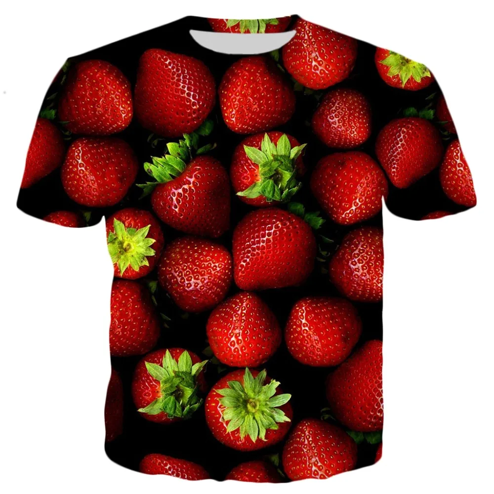 YX GIRL Camiseta de pesca 3D estampado frutas Verano 2019 - imagen 4