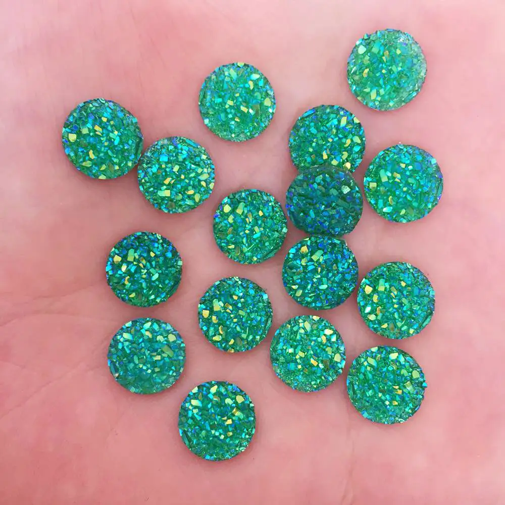 100pcs AB Resin Bling Convex surface Ore 10mm Round flatback rhinestone Ornaments DIY  Wedding appliques craft SW64