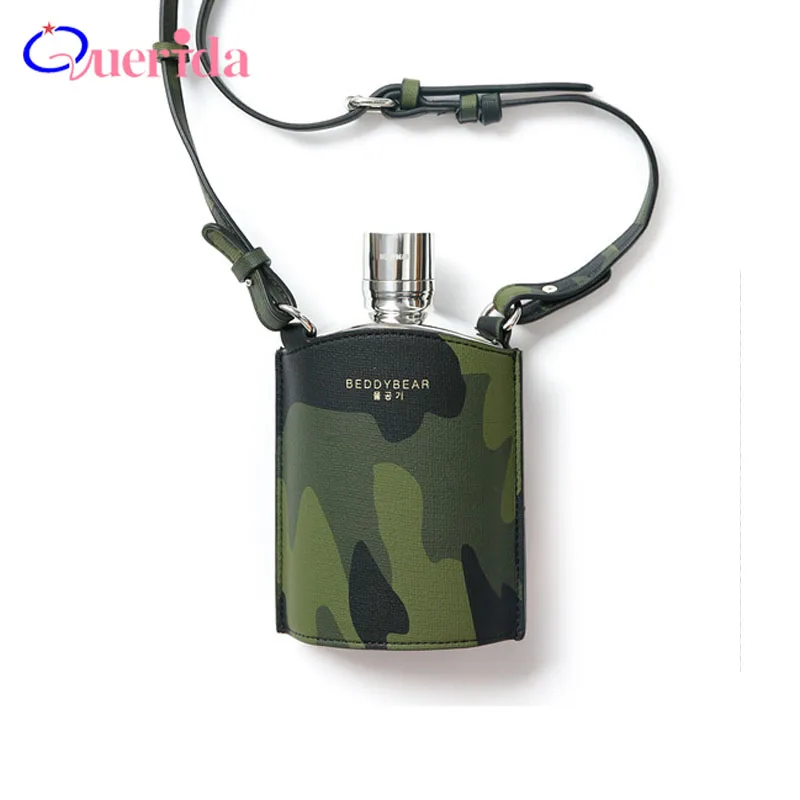 

High Quality 304 Stainless Steel Hip Flask Handmade Female Military Camouflage Kettle Man Whisky Alcohol Bottle Gift Box Packing