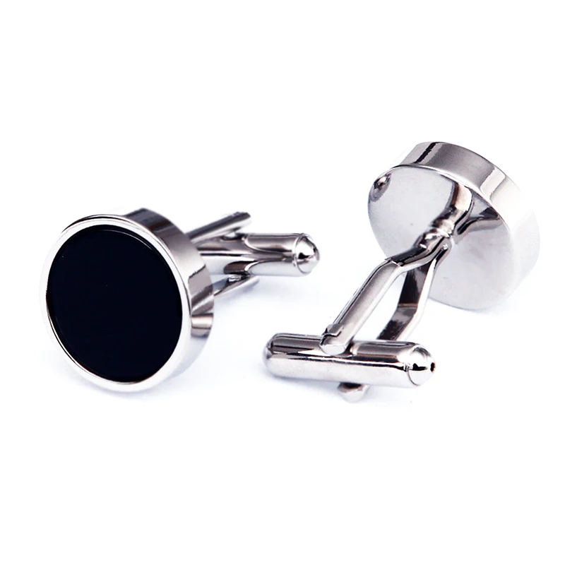 KFLK Jewelry French shirt cufflink for mens Brand Classic Black Round Cuff link Wholesale Button Male High Quality guests
